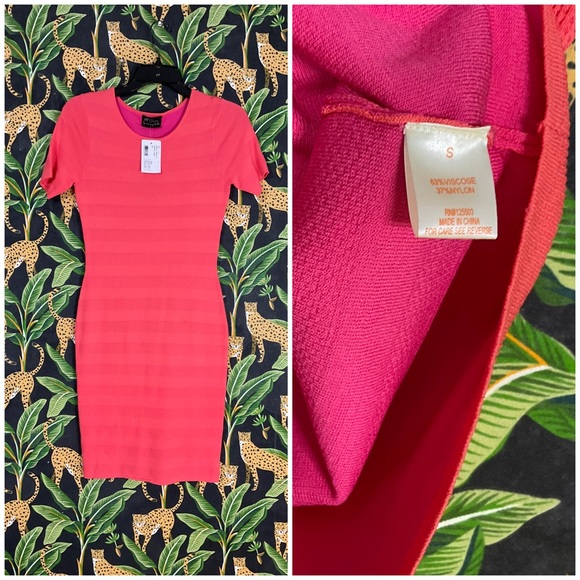 NWT $210 Torn By Ronny Kobo Coral Candy Stripe Dress INTERMIX Sm - Picture 2 of 11